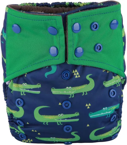 Vista 8 de Baby AIll in One Night AIO - Pañal de tela cosido en inserto reutilizable, lavable (dinosaurios azules)