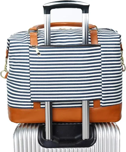 Vista 44 de BLUBOON Bolsas de viaje con cremallera, bolsa de lona para mujer, bolsa de fin de semana para mujer, bolsa de lona para llevar en la bolsa de lona