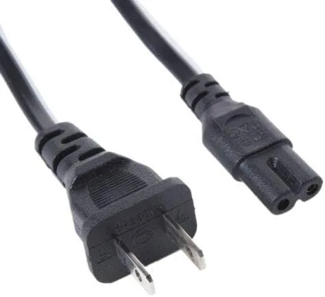 Vista 5 de MaxLLTo Cable de alimentación de CA de 2 clavijas para cargador de batería de cámara Olympus, adaptador de CA; cable de alimentación de plástico