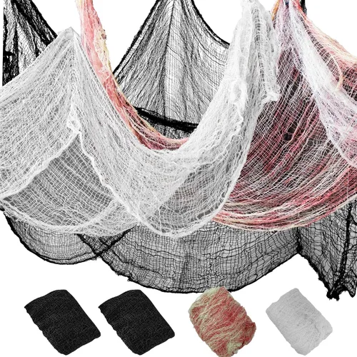 Vista 9 de NEBURORA Tela espeluznante de Halloween de 630 x 30 pulgadas, decoración espeluznante de Halloween, suministros de mansión encantada negra