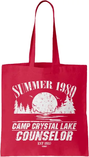 Vista 19 de Camp Crystal Lake Scenery - Bolsa reutilizable para comestibles con máscara Jason (negro)