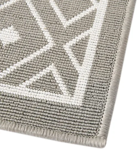 Vista 10 de Unique Loom Outdoor Trellis Collection - Alfombra de área Kafes (2 x 6 pies 1 pulgada, gris/marfil)