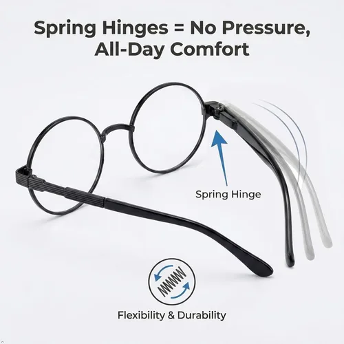 Vista 5 de Eyekepper Reading Glasses for Men, Small Round Readers Women