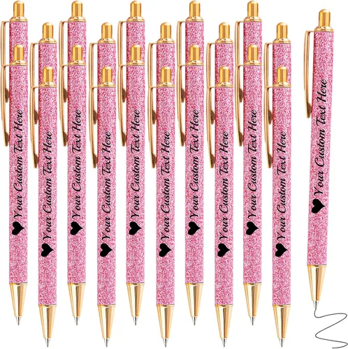 Vista 61 de Hasta 100 bolígrafos personalizados a granel con nombre, bolígrafo con purpurina personalizable, logotipo de negocios, mensaje de texto, regalo