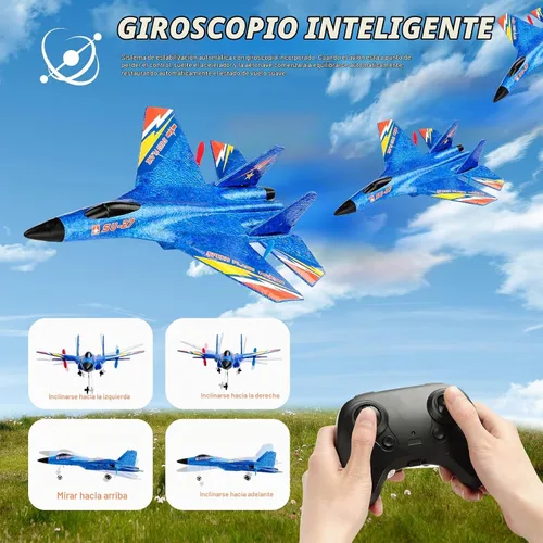 Vista 5 de SU27 RC Fighter Plane Principiante Avión RC 6-Axis Estabilizador Amarillo