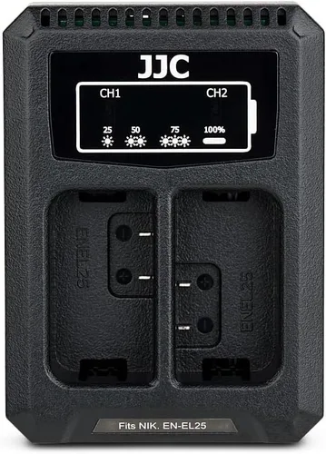 Vista 11 de JJC BLX-1 Cargador de batería USB de doble ranura para cámaras Olympus OM-1 Mark II OM1 OM-3 OM3, cable de carga USB a USBC, con protección contra