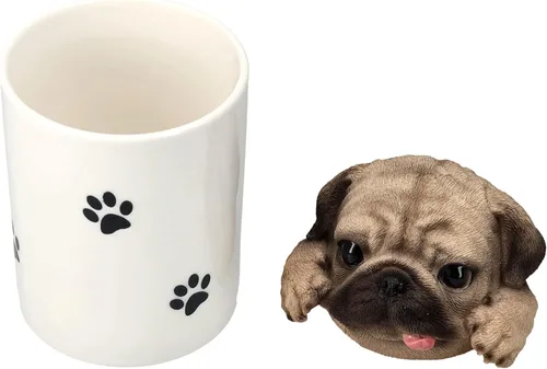 Vista 2 de Pacific Giftware Figura de Pug como caja de golosinas, almacenamiento para aperitivos y recompensas para perros, decoración de figuras