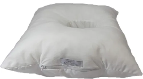 Vista 2 de SleepEasy - Almohada CNH de algodón cómoda con orificio para las orejas para dormir de lado, alivio de presión y dolor, ergonómica, transpirable e