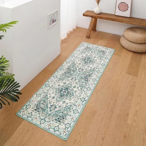 Vista 13 de VK VK·LIVING Tapete para la entrada de 2 x 3 pies, pequeño, bohemio, para baño, respaldo antideslizante, felpudo, de interior, puerta delantera