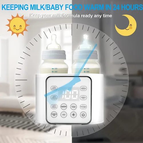 Vista 3 de Calentador de biberones 9 en 1, calentador de leche materna multifunción, calentador rápido de alimentos para bebés y calentador de descongelación