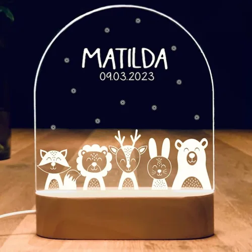 Vista 15 de Luz nocturna personalizada para bebés y niños, regalos personalizados con nombre, regalos de bautizo para niñas/niños, lámpara nocturna regulable