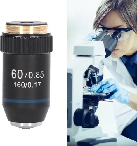 Vista 4 de Microscopio acromático, dispositivo de la primavera de la lente del objetivo del microscopio 60X para el laboratorio