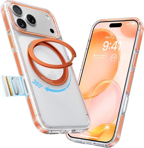 Vista 15 de TORRAS - Funda con soporte magnético 360° para iPhone 17 Pro Max de 6.9 pulgadas, compatible con MagSafe, protección 4X de grado militar, delgada