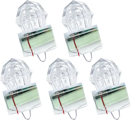 Vista 10 de BLUEWING 5pcs Diamond Fishing Lights LED Deep Drop Underwater Flashers Water-Activated Lighted Fish Lures for Swordfish, Tilefish, Halibut, Tuna