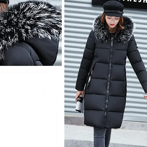 Vista 5 de Abrigo de invierno de moda 2022 para mujer, con cremallera, acolchado, acolchado, de forro polar sherpa de gran tamaño para mujer