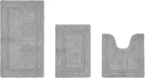 Vista 214 de Better Trends - Juego de 2 alfombras de baño 100% algodón, extra suaves, con borlas, de 17" x 24", alfombra de baño superabsorbente y reversible