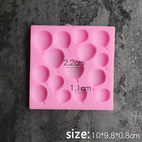 Vista 3 de 2 moldes para fondant de globo de aire, materiales de silicona de seguridad de grado alimenticio, molde de caramelo de chocolate para decoración