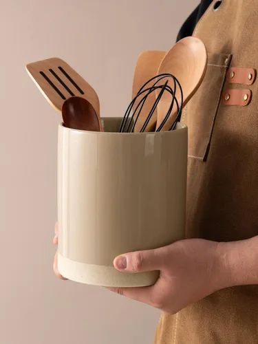 Vista 6 de famiware Milkyway - Soporte para utensilios de cocina para encimera, 7.2 + 5.8 pulgadas, utensilios de cocina de cerámica para encimera, organizador