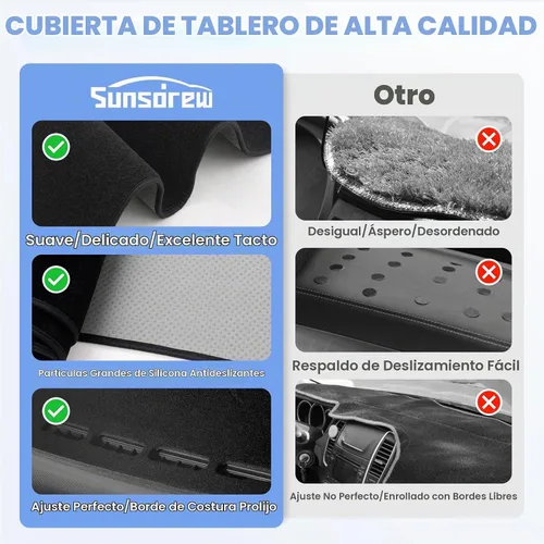 Vista 5 de Sunsdrew - Cubierta de salpicadero para Dodge Ram 1500 2500 3500 2010-2018
