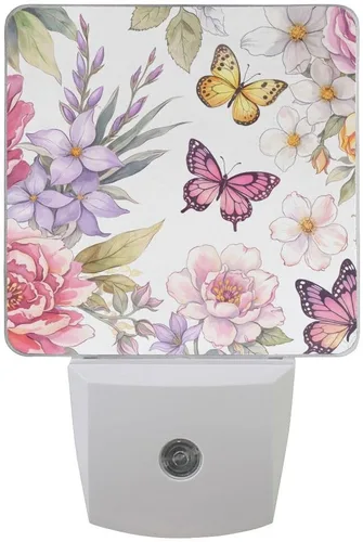 Vista 12 de Paquete de 2 lámparas LED de luz nocturna enchufables con impresión de princesa cisne con sensor de atardecer a amanecer para dormitorio, baño