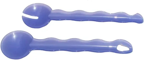 Vista 3 de Tupperware Impressions - Juego de pinzas para servir ensaladas, cucharas entrelazadas, color morado