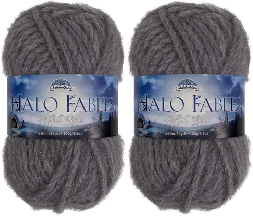 Vista 29 de JubileeYarn Halo Fables Yarn - 100g/Skein Bulky Polyester - North Wind Sun - 2 Skeins