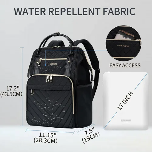 Vista 2 de KROSER Mochila para laptop de 17 pulgadas, elegante mochila de trabajo