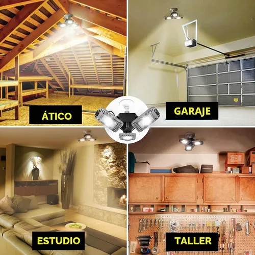 Vista 8 de Bell+Howell Triburst - Luz LED de garaje seleccionada, 5500 lúmenes, 3000 K, 4500 K, 5500 K, luces LED de techo para garaje, luces LED brillantes