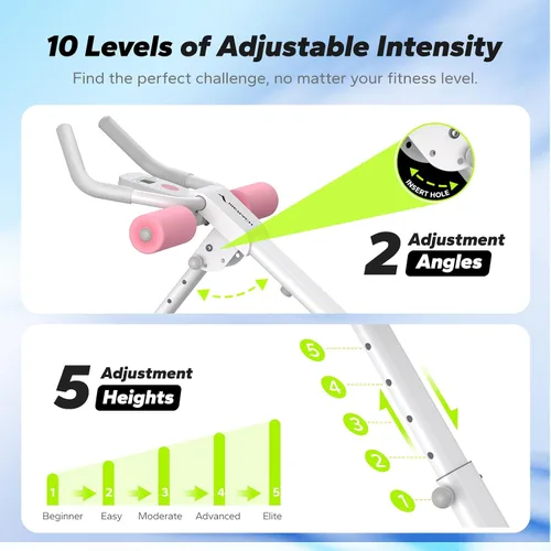 Vista 3 de MERACH Ab Machine, Ab Workout Equipment, Adjustable Ab Trainer Machine for Abs Workout at Home Gym, Foldable, Knee Protection, Abdominal Trainer for