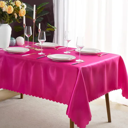 Vista 8 de KKJIAF Paquete de 1 mantel de satén negro de 58 x 102 pulgadas, rectangular, brillante, sedoso y suave, para decoración de banquete de boda, fiesta