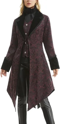 Vista 7 de SUPLEAP Chaqueta steampunk gótica medieval victoriana para mujer