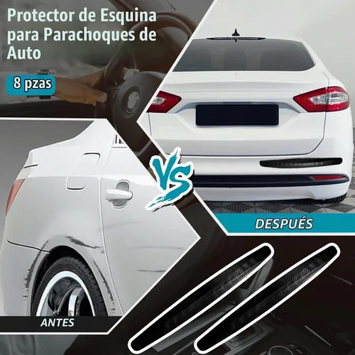 Vista 5 de BokWin Paquete de 2 tiras protectoras negras Parche anticolisión, protector antiarañazos, universal para autos, SUV, camioneta