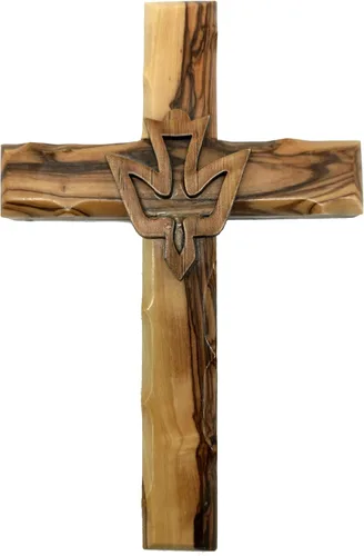 Vista 11 de Zuluf Cruz de paloma de madera de olivo de 4.7" colgante en la pared, Espíritu Santo, regalo religioso cristiano, decoración Tierra Santa CRS021