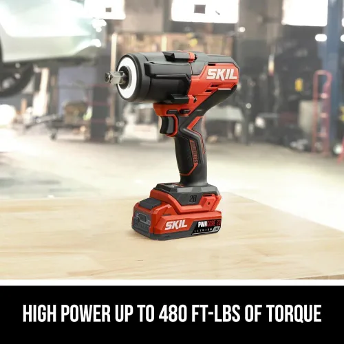 Vista 3 de SKIL PWR CORE 20 Herramienta de llave de impacto sin escobillas de 20 V de 1/2 pulgada de par medio solo - IW5761B-00