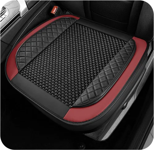 Vista 14 de Funda de cuero para asiento de automóvil, funda de cojín de cuero para asiento delantero y inferior con bolsillo de almacenamiento, protector