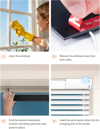 Vista 6 de 1 pieza Paneles solares 3.4 W 6 V de carga para persianas motorizadas con conector USB-C para cortinas operadas por batería de litio