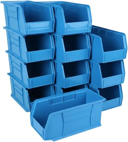 Vista 19 de HE HUDSON EXCHANGE Cubo de almacenamiento apilable de plástico de 11" x 5.5" x 5", amarillo