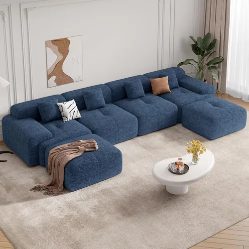 Vista 18 de Sofá biplaza Cloud de 85 pulgadas en una caja, moderno sofá pequeño no requiere montaje, cómodos sillones de asiento profundo sin estructura