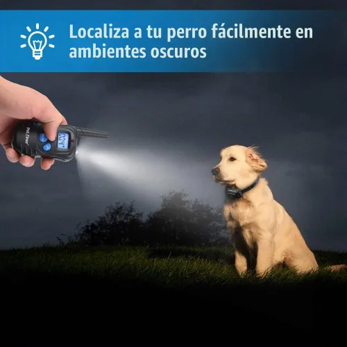 Vista 7 de Petrainer - Collar de perro 100% impermeable con control remoto para entrenamiento con pitido / Vibración / golpe eléctrico, collar electrónico