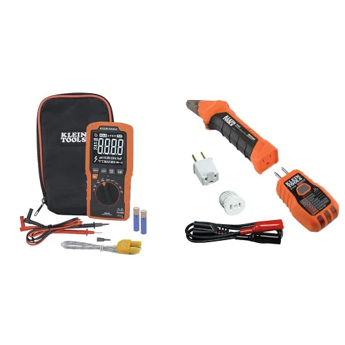 Vista 10 de Klein Tools Multímetro MM450, medidor digital delgado, TRMS de rango automático, voltaje AC/CC de 600V, corriente, resistencia, temperatura