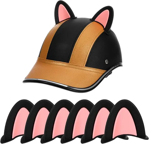 Vista 10 de HOMSFOU 3 Pares de Orejas de Gato para Casco Autoadhesivas Pegatinas Estilo Gatito Accesorios Lindas Decoraciones de Casco para Cascos