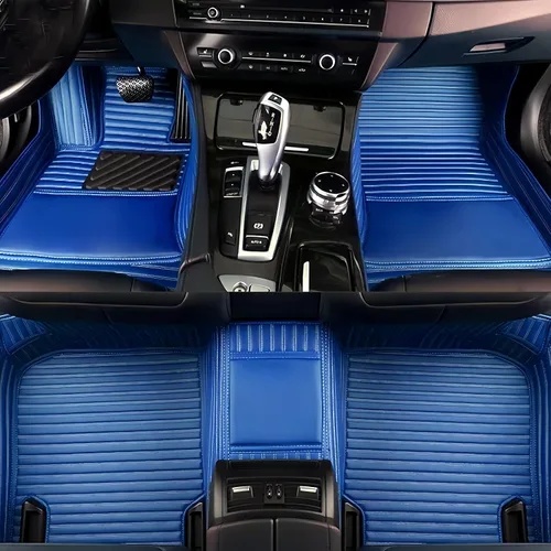 Vista 21 de Tapetes de cuero personalizados impermeables para automóvil, sedán, SUV, automóvil deportivo, negro, beige, para hombre y mujer (todo beige, 3D)