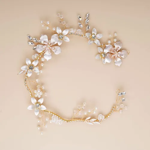 Vista 6 de Jumwrit CINTA DE CABELLO, Cristal Diamante falso Perla