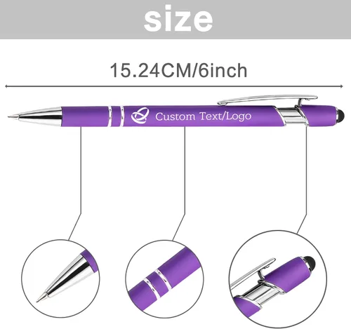 Vista 3 de Bolígrafos personalizados personalizados con nombre y logotipo, bolígrafo grabado, bolígrafos personalizados para oficina, negocios, lápiz