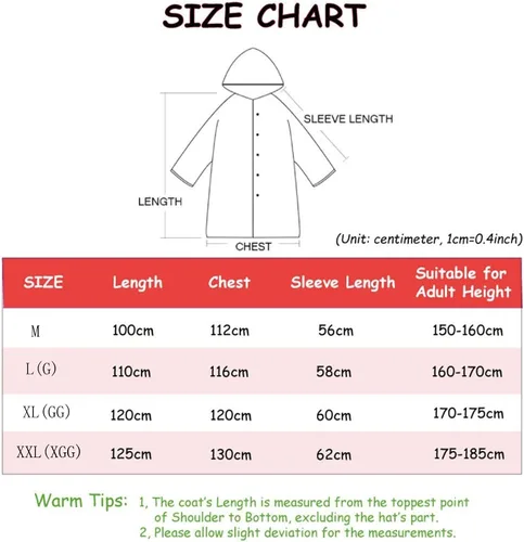 Vista 2 de Impermeable para mujer, de EVA, grueso, unisex, semitransparente, impermeable, chaqueta larga para mujer (Color A-02, Talla XXL)