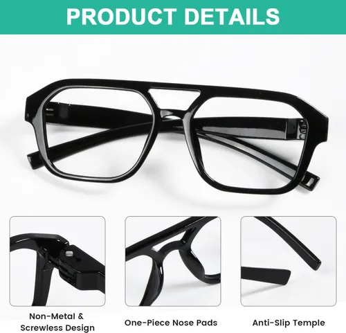 Vista 6 de Eyekepper Gafas de luz azul para hombre y mujer, paquete de 6 lentes Pilot