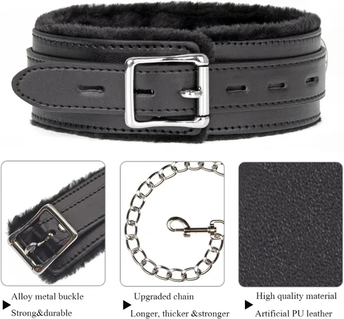 Vista 10 de Gargantilla de cuero tamaño ajustable para mujeres/hombres, rosa, negro, morado, rojo