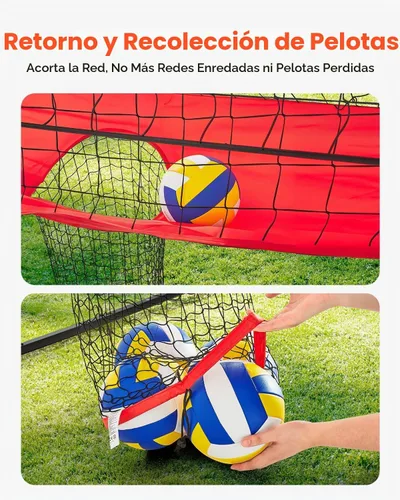 Vista 3 de VEVORAdjustable Height Badminton Net Set for Backyard Beach Lawn, Outdoor Portable Volleyball Net with Carrying Bag, 4 Square Quick Assemble Game