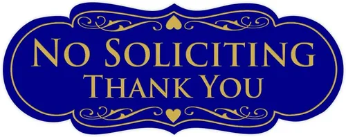 Vista 11 de Letrero con frase en inglés "NO SOLICITING Thank You