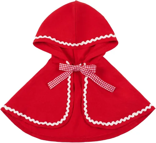 Vista 4 de Yruiz Disfraz de Caperucita Roja para bebé, 3 piezas, falda de Halloween y Navidad con capa